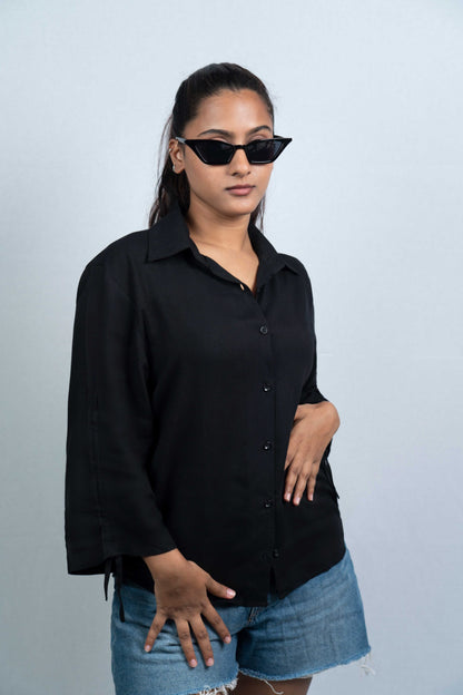 SHIRT WITH DRAWSTRING SLEEVES